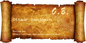 Ottmár Benjámin névjegykártya